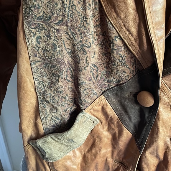 SUPER RARE Vintage 1990s Leather Western Tribal Jacket - Picture 3 of 7